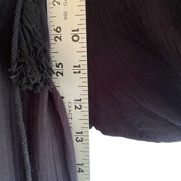 Angie Gauzy Black Pants Tassel Pull-On WhimsiGoth Forest Fairy Grunge Boho M L - Picture 10 of 12